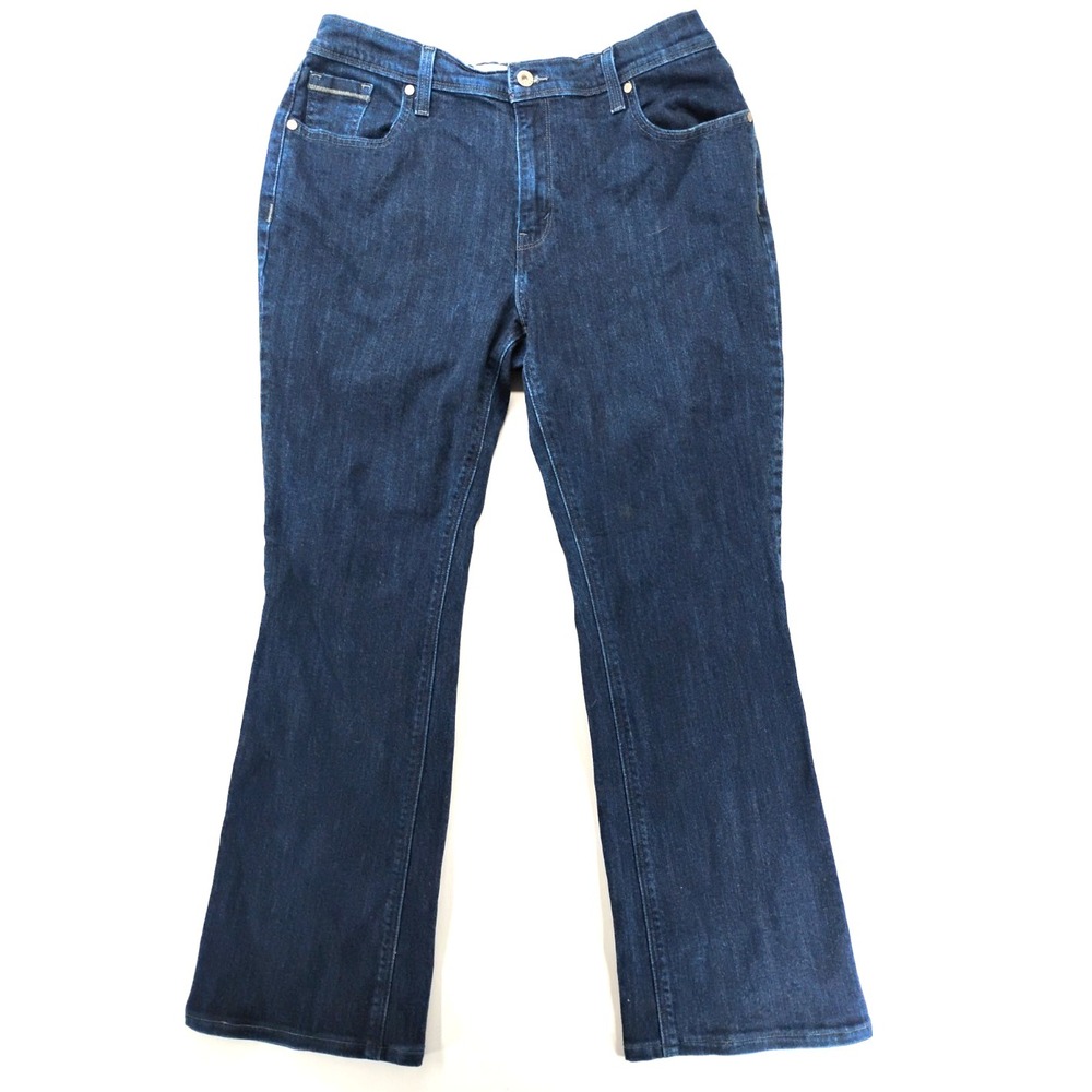 Levis 515 Boot Cut Jeans Size 16 M Dark Wash Denim Classic Fit‎ Stretch Waist
